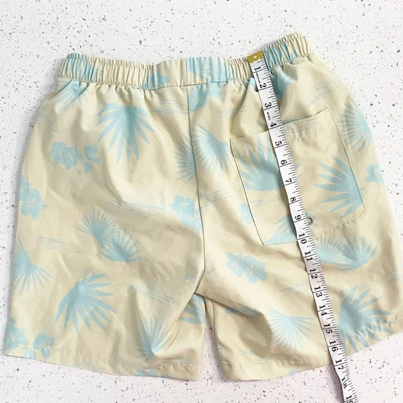 Mosmann Australia Short Light Yellow Blue Tropical Board Short Medium - Picture 6 of 6